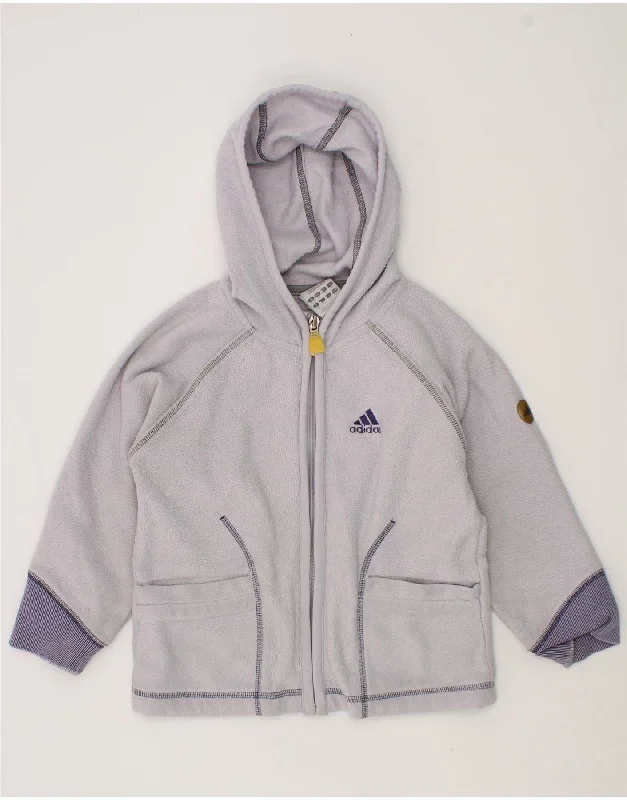 ADIDAS Girls Fleece Jacket 3-4 Years Purple Polyester