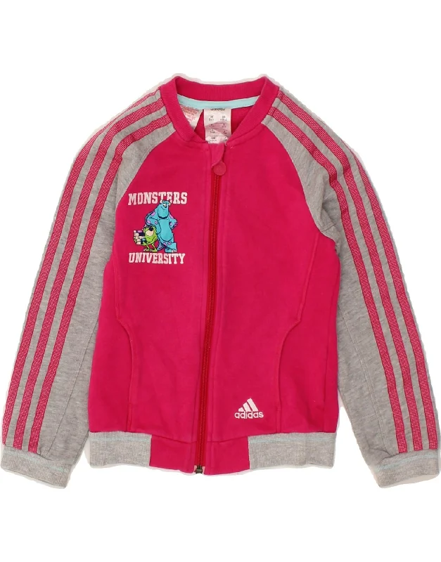 ADIDAS Girls Monsters University Tracksuit Top Jacket 5-6 Years Pink