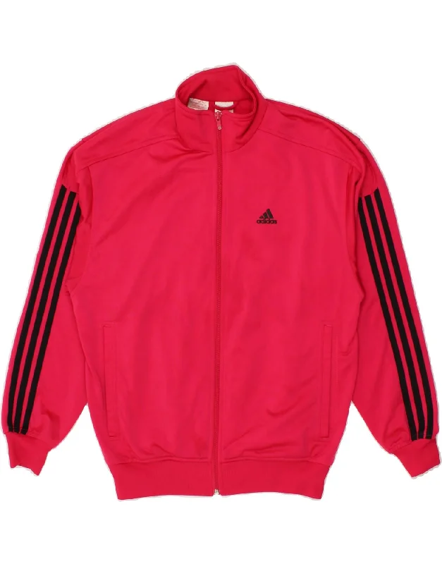 ADIDAS Girls Tracksuit Top Jacket 13-14 Years XL Pink Polyester