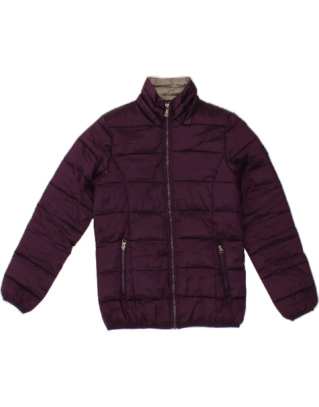 BEST COMPANY Girls Padded Jacket 11-12 Years Purple Polyester