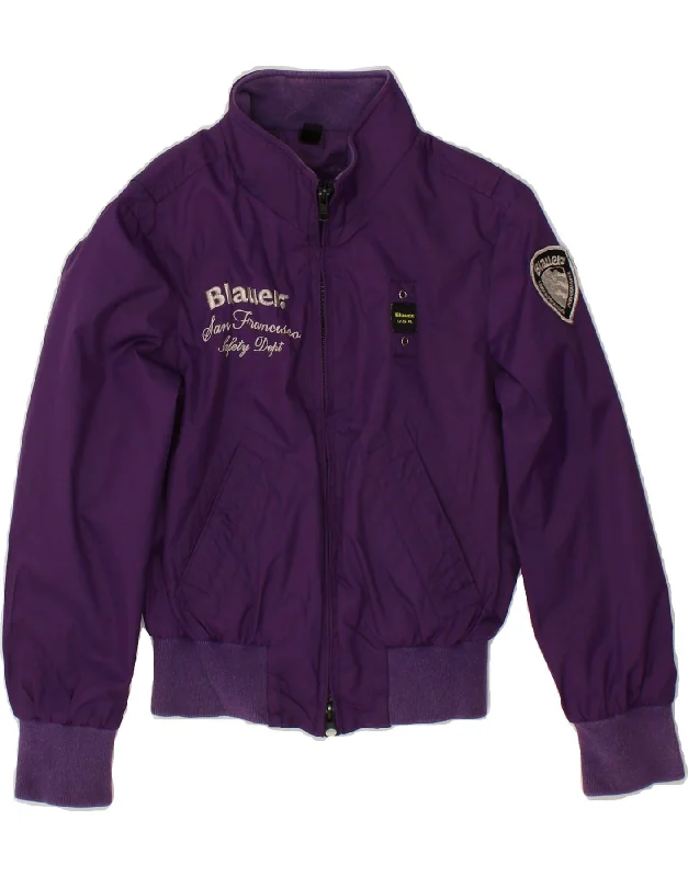 BLAUER Girls Graphic Bomber Jacket 7-8 Years Purple