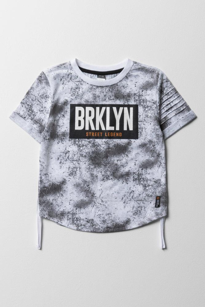 Brooklyn Side Tuxedo Short Sleeve T-Shirt White & Black