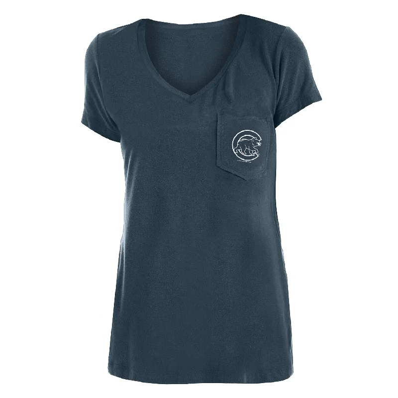 Chicago Cubs Women's Pocket Short Sleeve T-Shirt