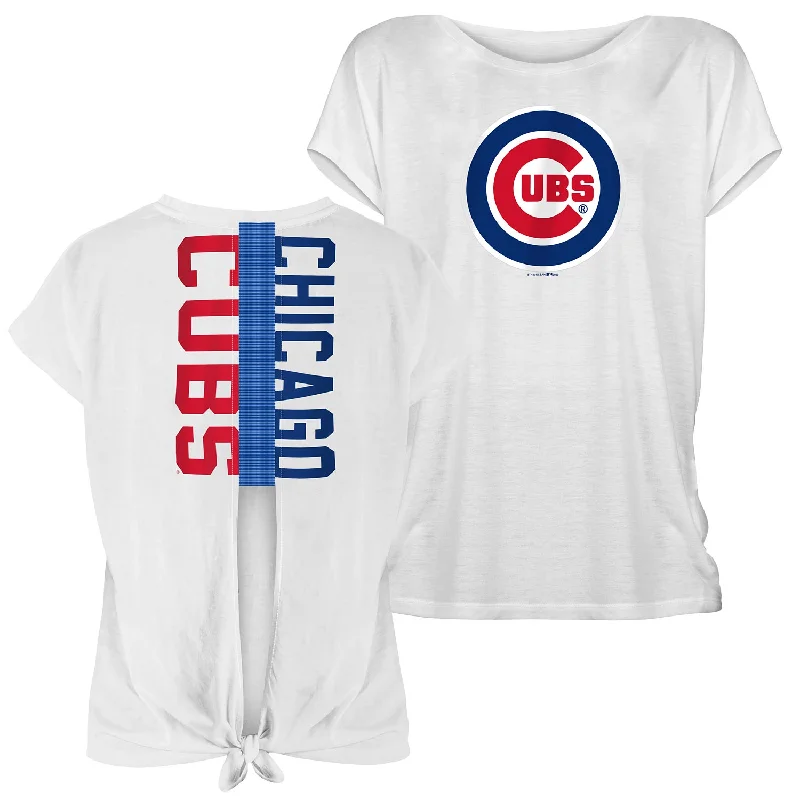 Chicago Cubs Women's Scoop Tie Short Sleeve T-Shirt