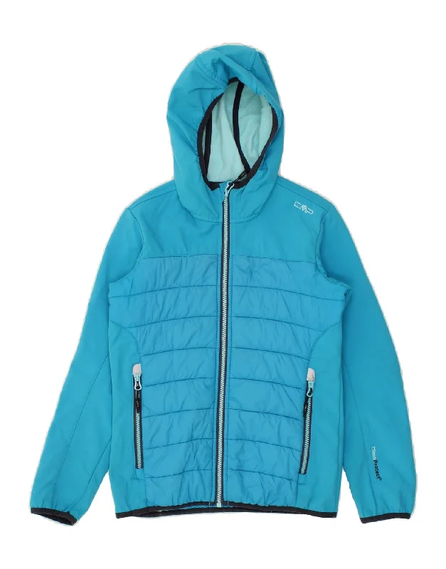 CMP Girls Hooded Padded Jacket 11-12 Years Blue Polyester