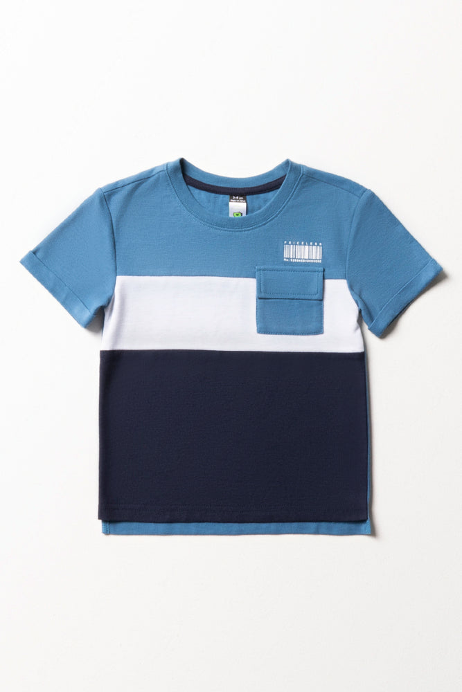 Colourblock Short Sleeve T-Shirt Blue