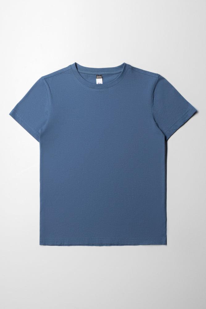 Crew Neck Short Sleeve T-Shirt Blue