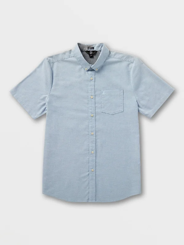 Everett Oxford Short Sleeve Shirt - Wrecked Indigo