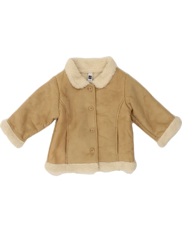 GAP Baby Girls Sherpa Jacket 18-24 Months Beige Polyester