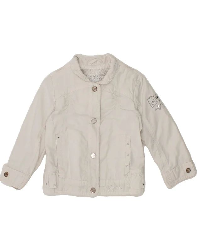 GEOX Baby Girls Bomber Jacket 9-12 Months White Cotton