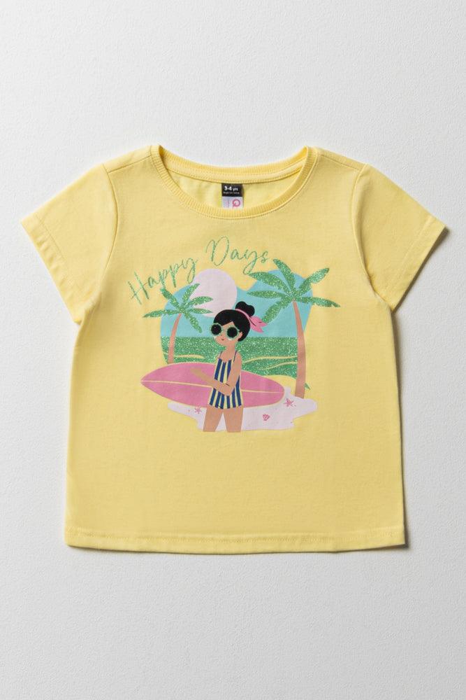 Girl Short Sleeve T-Shirt Yellow