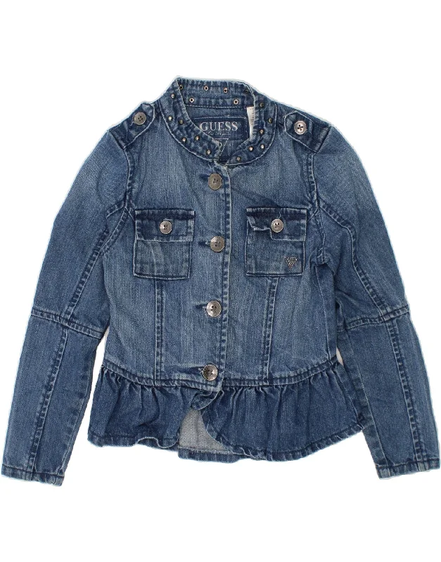 GUESS Girls Denim Jacket 4-5 Years Blue Cotton