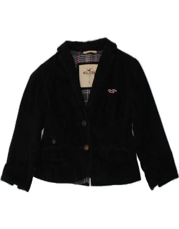 HOLLISTER Girls 2 Button Corduroy Blazer Jacket 8-9 Years Small  Navy Blue