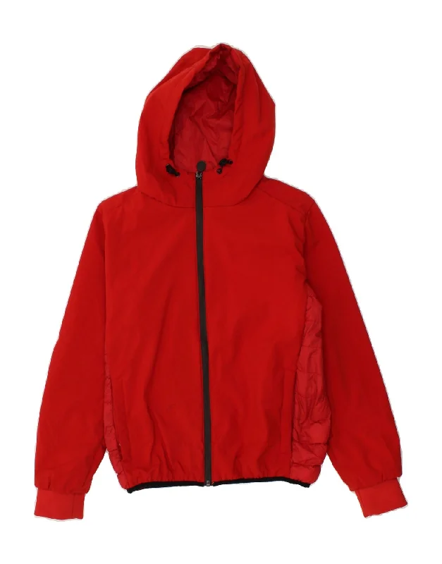 INVICTA Girls Hooded Padded Jacket 13-14 Years Red Polyester