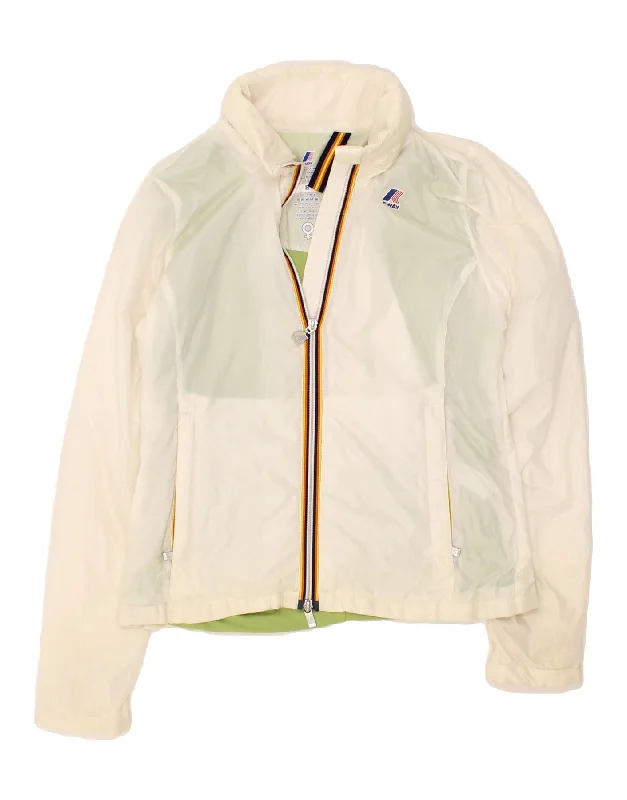 K-WAY Girls Rain Jacket 7-8 Years White Polyamide