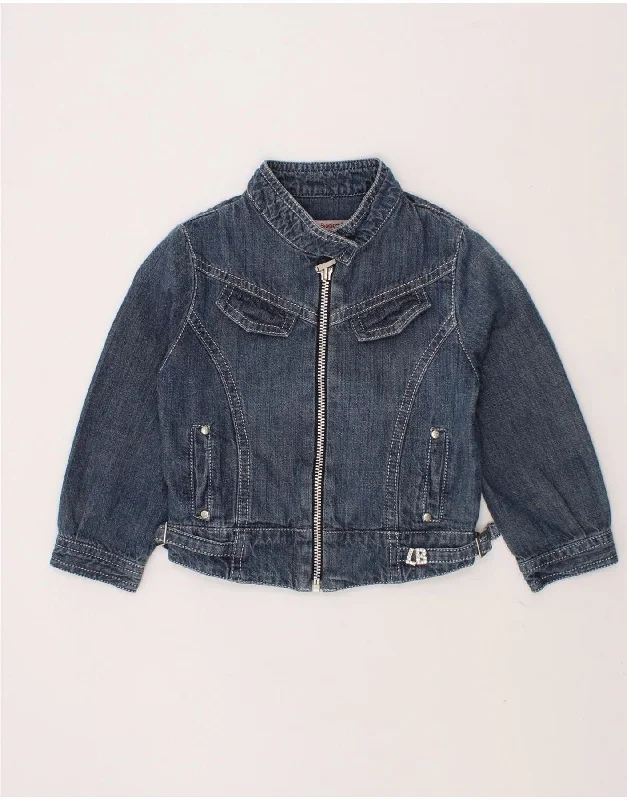 LAURA BIAGIOTTI Baby Girls Graphic Denim Jacket 12-18 Months Navy Blue