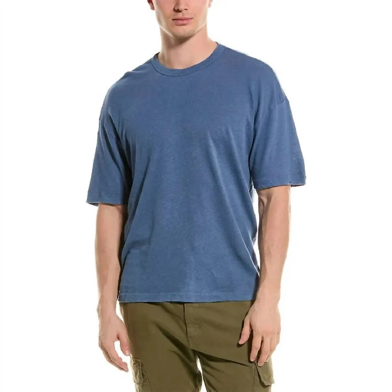 Marcelle Short Sleeve Crew Top In Marine