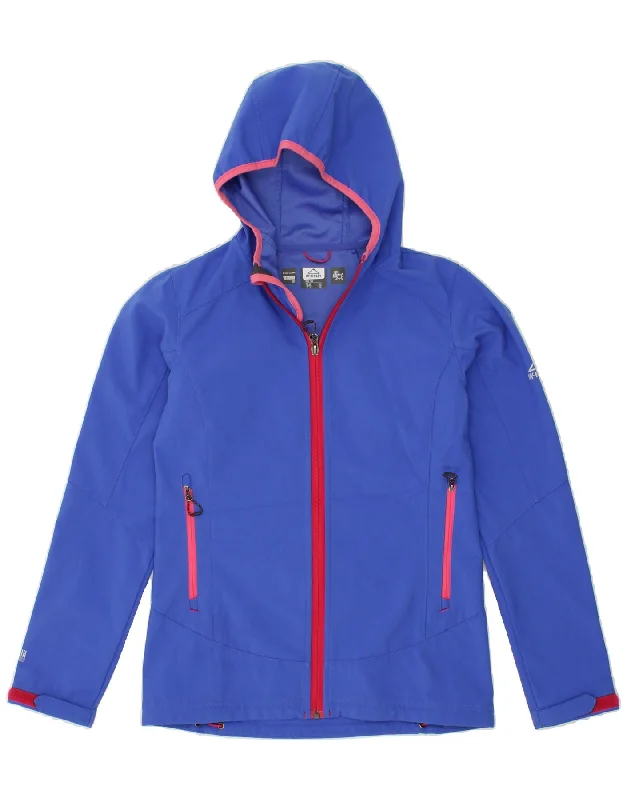 MC KINLEY Girls Hooded Tracksuit Top Jacket 13-14 Years Blue Polyester