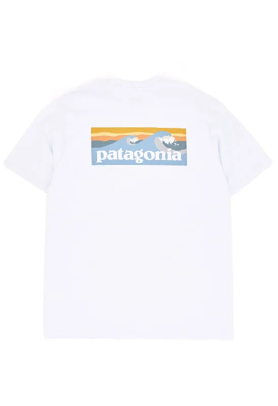 Patagonia Men's Boardshort Logo Pocket Responsibili-Tee - White