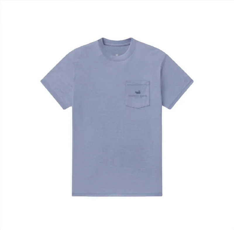 Men's Fly Reel Seawash Short Sleeve Tee In Washed Blue