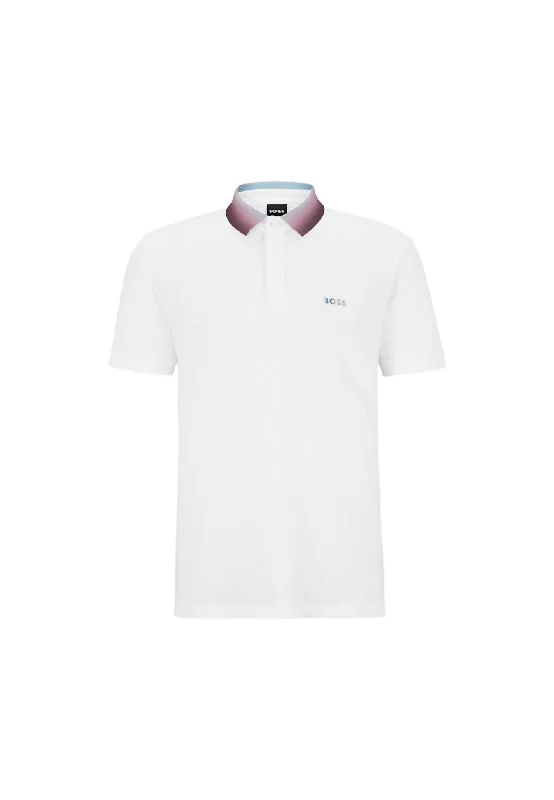 Men's Prout 36 Pique Stretch Cotton Short Sleeve Polo In White