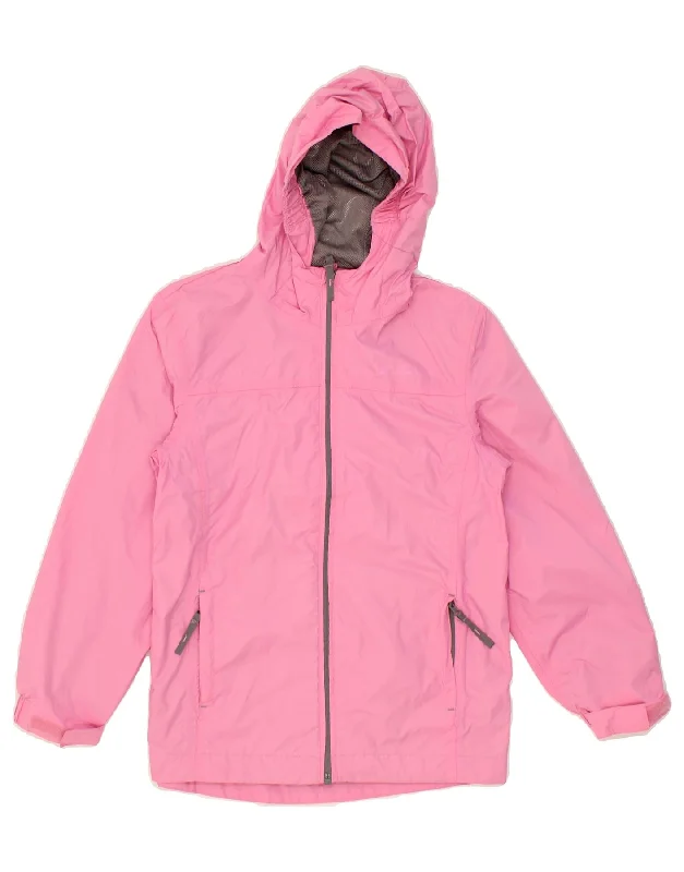 MOUNTAIN WAREHOUSE Girls Hooded Rain Jacket 9-10 Years Pink Nylon