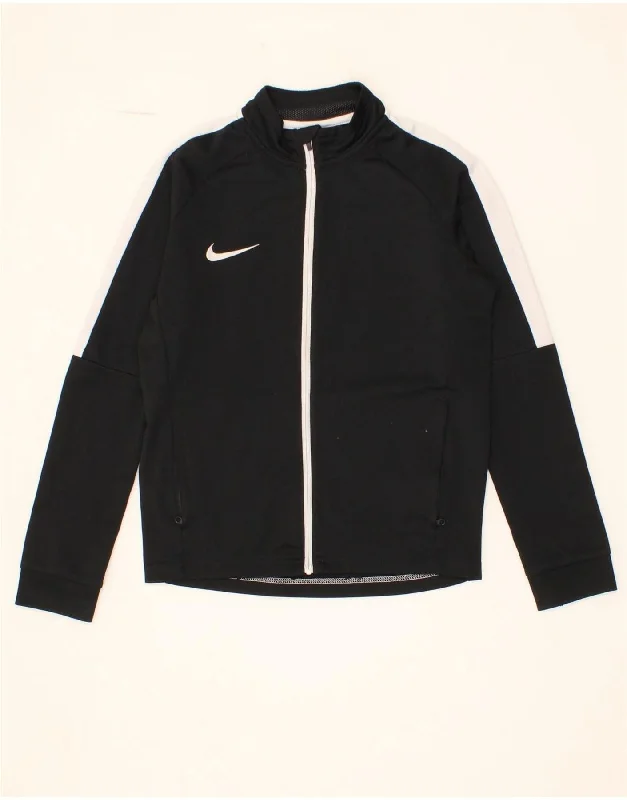 NIKE Girls Dri Fit Tracksuit Top Jacket 10-11 Years Medium  Black