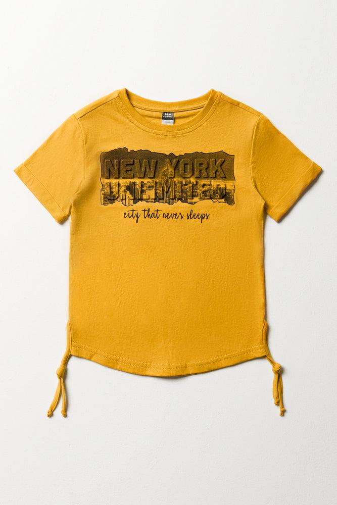 Nyc Tuxedo Short Sleeve T-Shirt Yellow