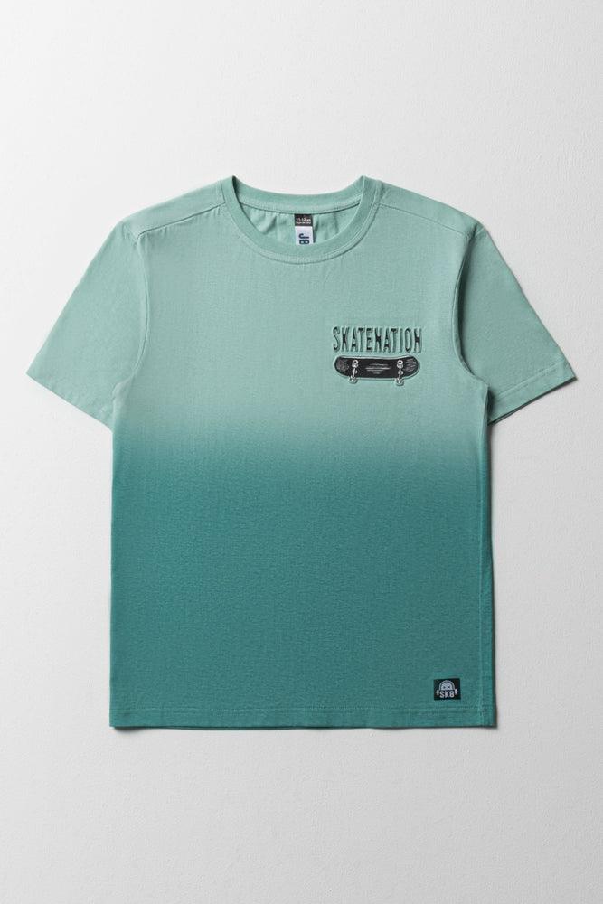 Ombre Short Sleeve T-Shirt Green