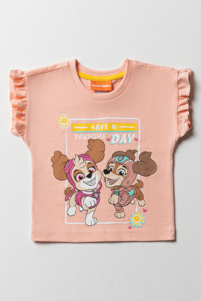 Paw Patrol Short Sleeve T-Shirt Peach