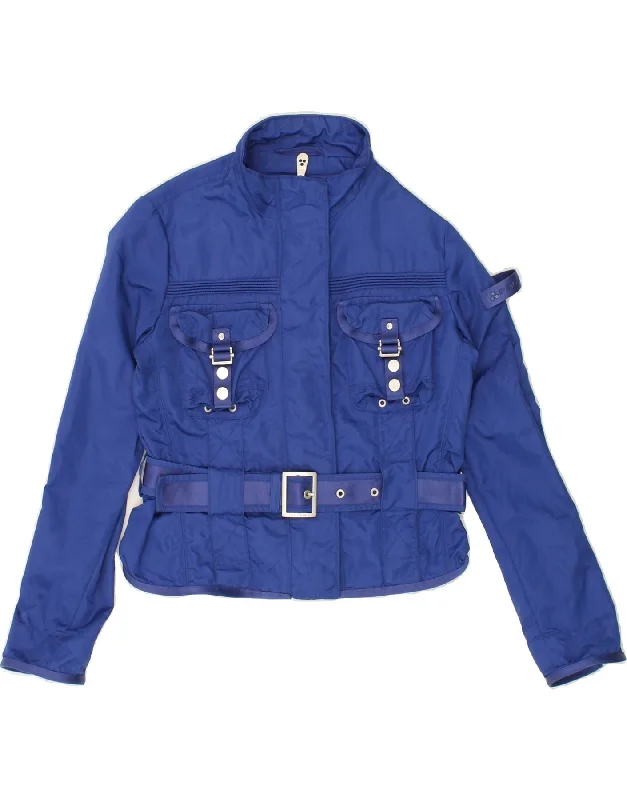 PEUTEREY Girls Bomber Jacket 9-10 Years Large Blue Polyamide