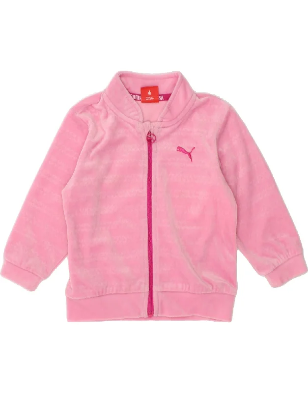 PUMA Baby Girls Fleece Jacket 6-9 Months Pink Polyester