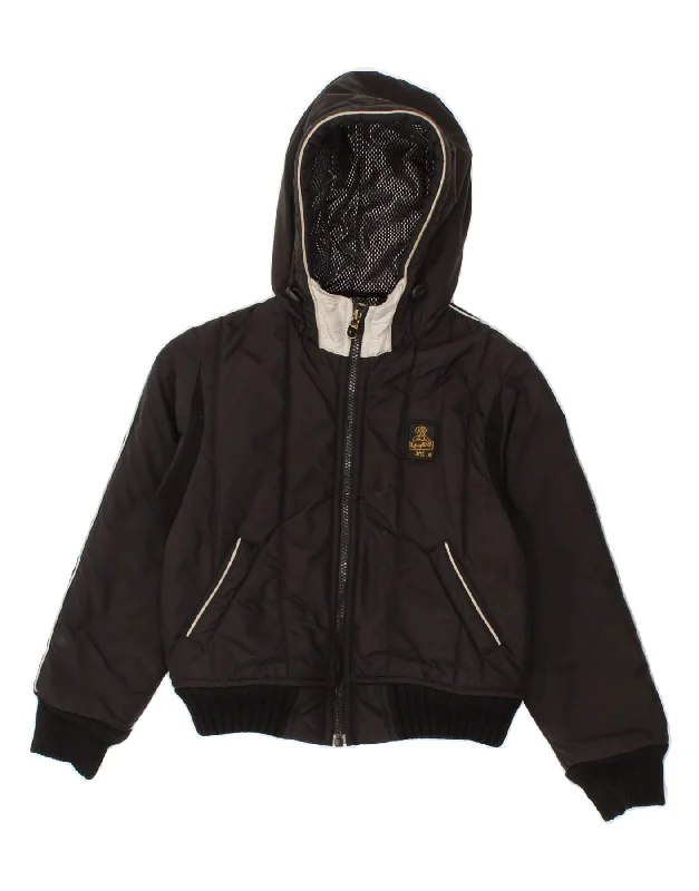 REFRIGIWEAR Girls Cruz Hooded Bomber Windbreaker Jacket 7-8 Years Black