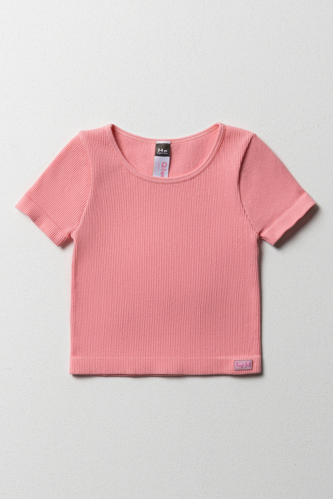 Seamless Short Sleeve T-Shirt Pink