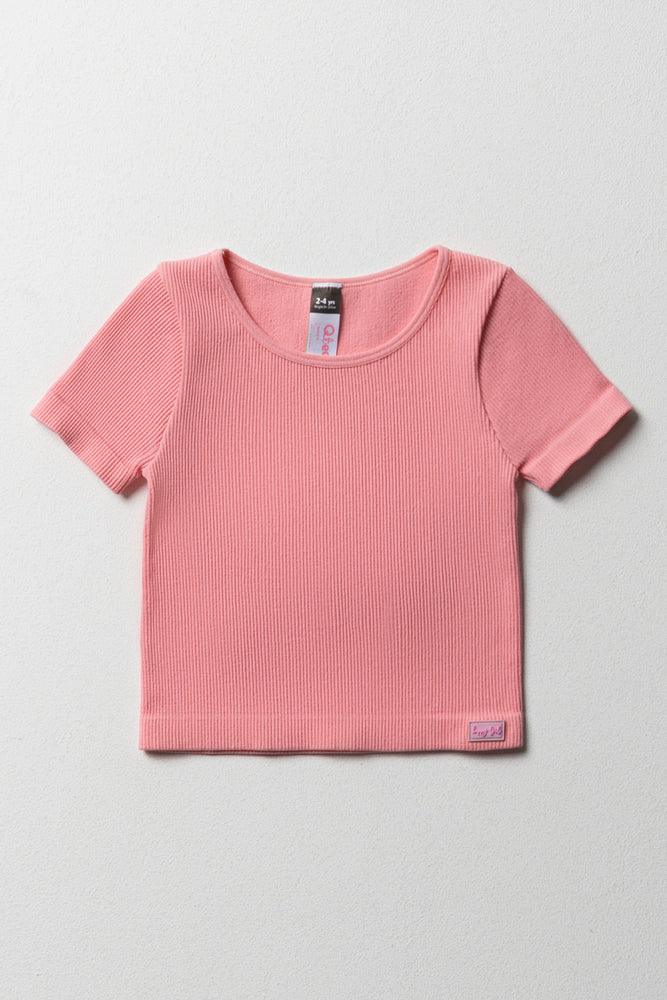 Seamless Short Sleeve T-Shirt Pink