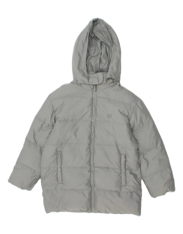 SERGIO TACCHINI Girls Hooded Padded Jacket 11-12 Years Large Grey