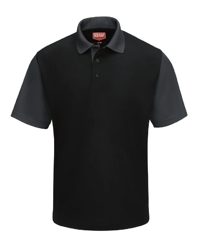 Short Sleeve Performance Knit Color-Block Polo