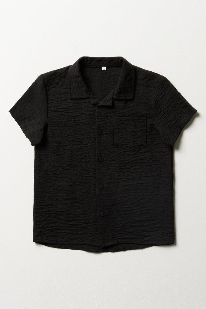 Short Sleeve Resort Shirt Black