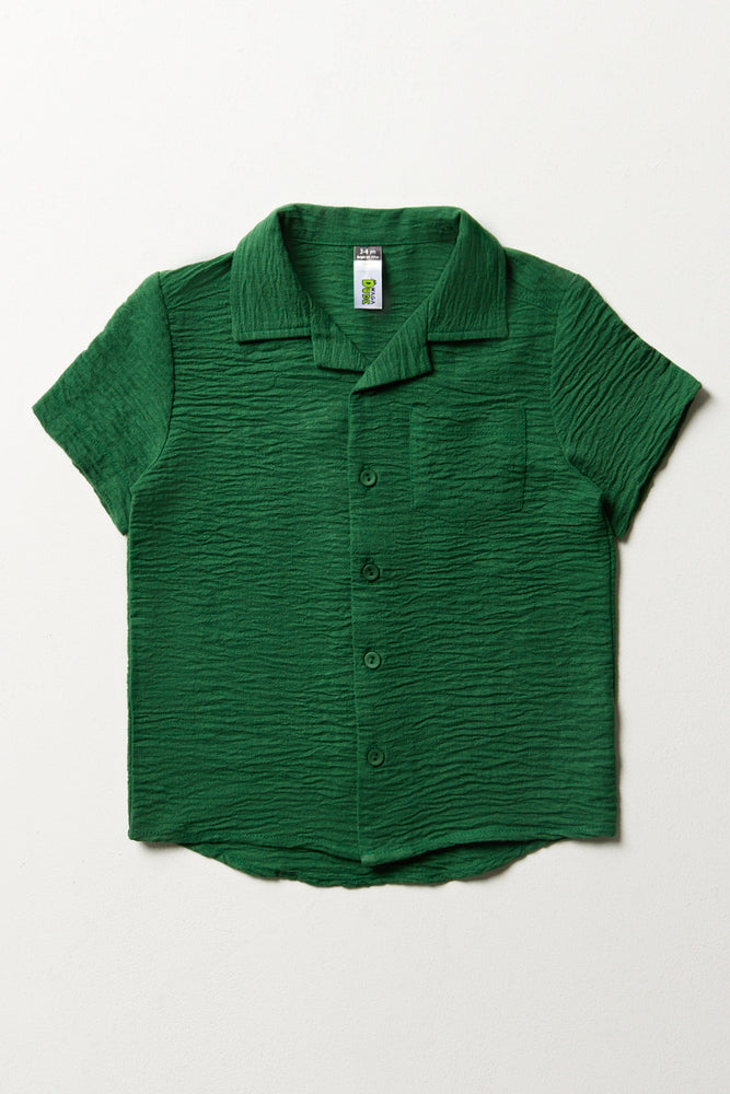 Short Sleeve Resort Shirt Dark Green