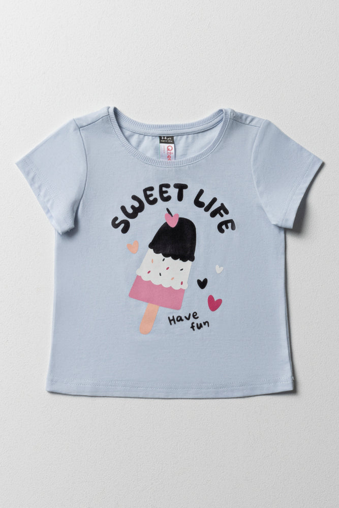 Short Sleeve T-Shirt Sweet Life Light Blue