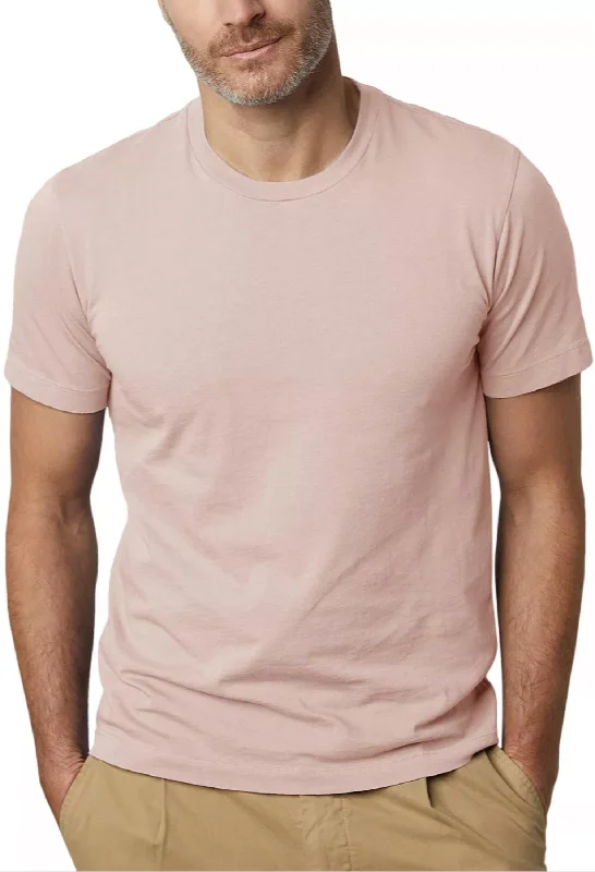 Short Sleeved Amaro Slub T-Shirt In Pink