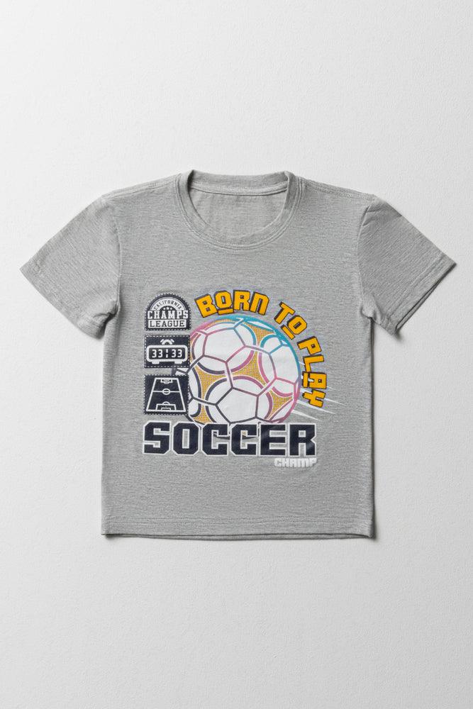 Soccer Short Sleeve T-Shirt Grey