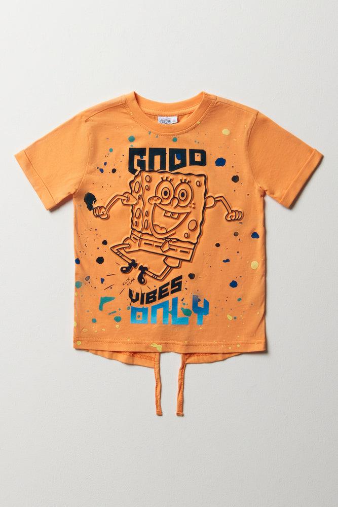 Spongebob Short Sleeve T-Shirt Orange