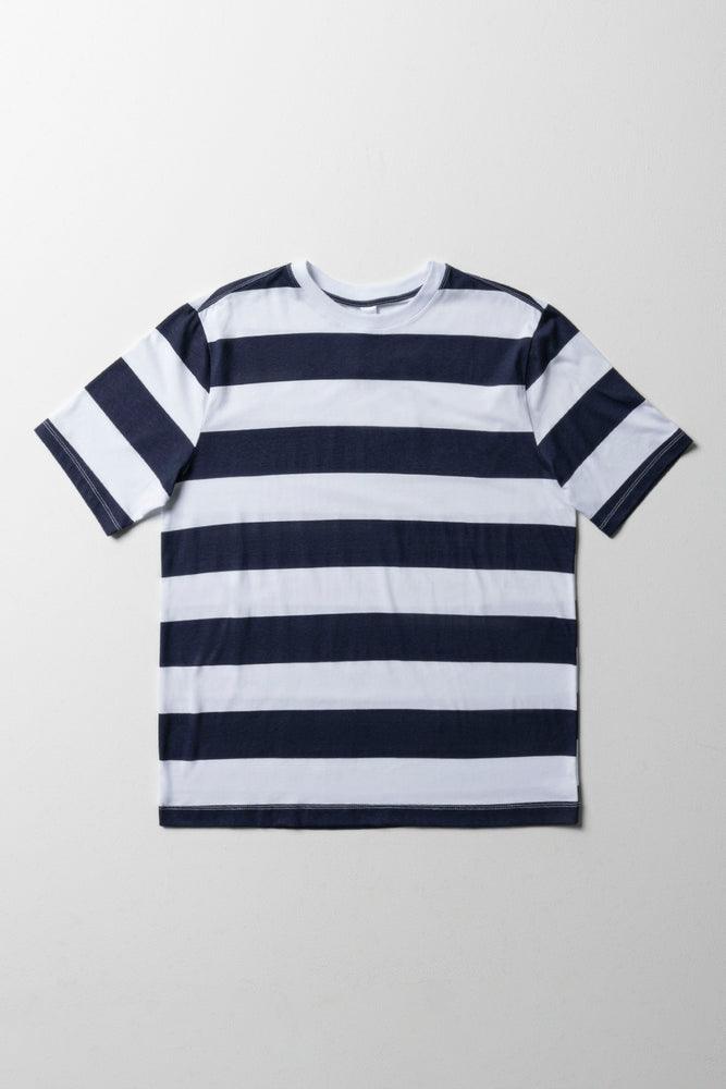 Stripe Short Sleeve T-Shirt Navy & White