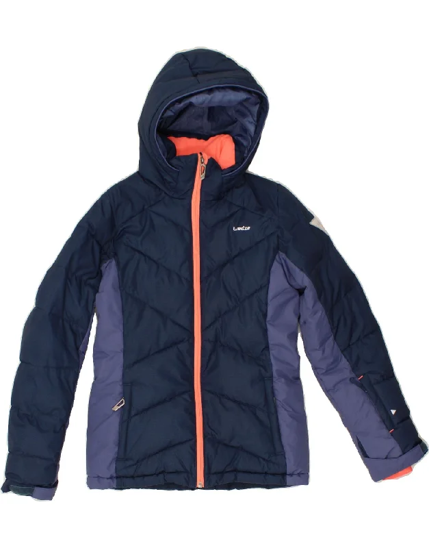 WED ZE Girls Hooded Padded Jacket 11-12 Years Navy Blue Colourblock