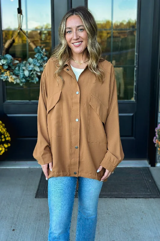 Camel Adjustable Oversized Jacket