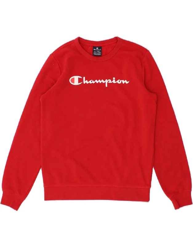 CHAMPION Girls Graphic Sweatshirt Jumper 13-14 Years XL Red