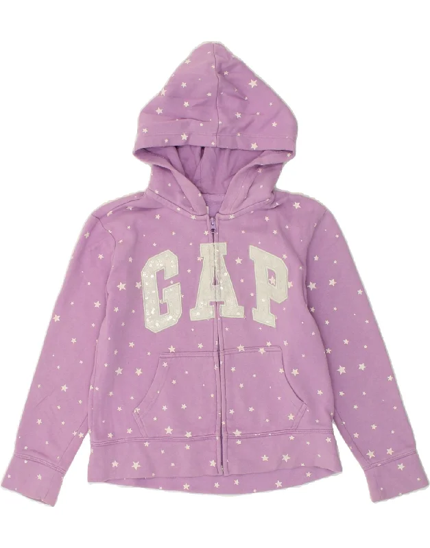 GAP Girls Graphic Zip Hoodie Sweater 11-12 Years XL  Purple Cotton