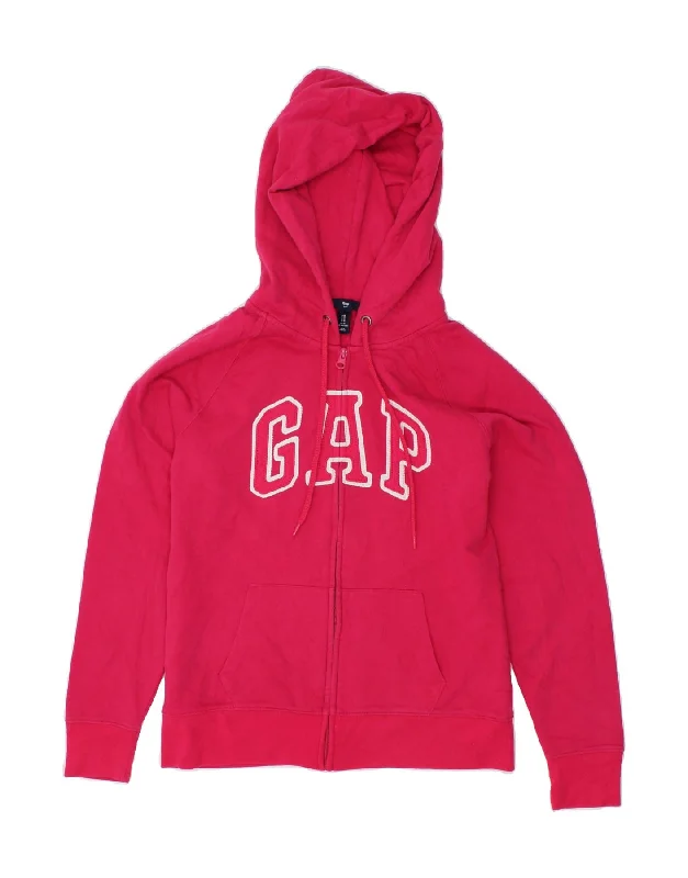 GAP Girls Graphic Zip Hoodie Sweater 14-15 Years Medium  Pink Cotton