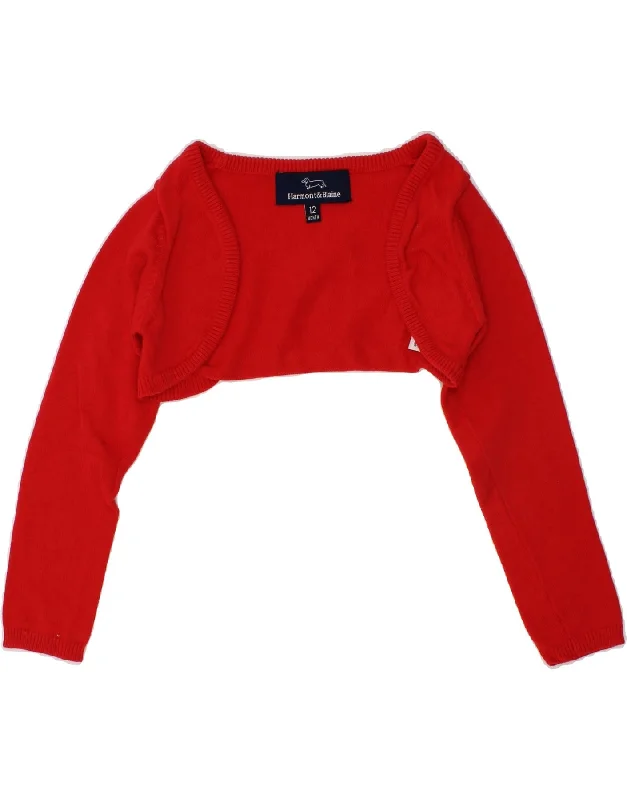 HARMONT & BLAINE Baby Girls Crop Cardigan Sweater 9-12 Months Red Cotton